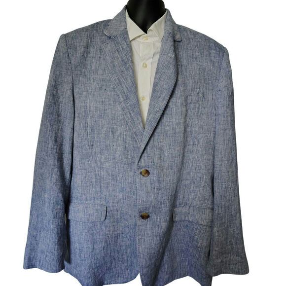 Club Room Luxury Linen Sport Coat Blue Mens Size XL - Picture 1 of 7